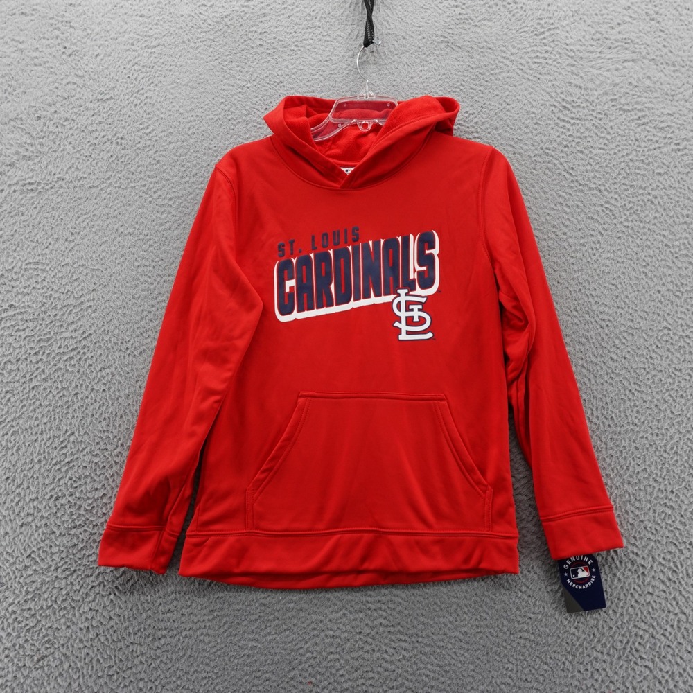 MLB St Louis Cardinals Youth Hoodie Red Pullover Sweatshirt Large NEW